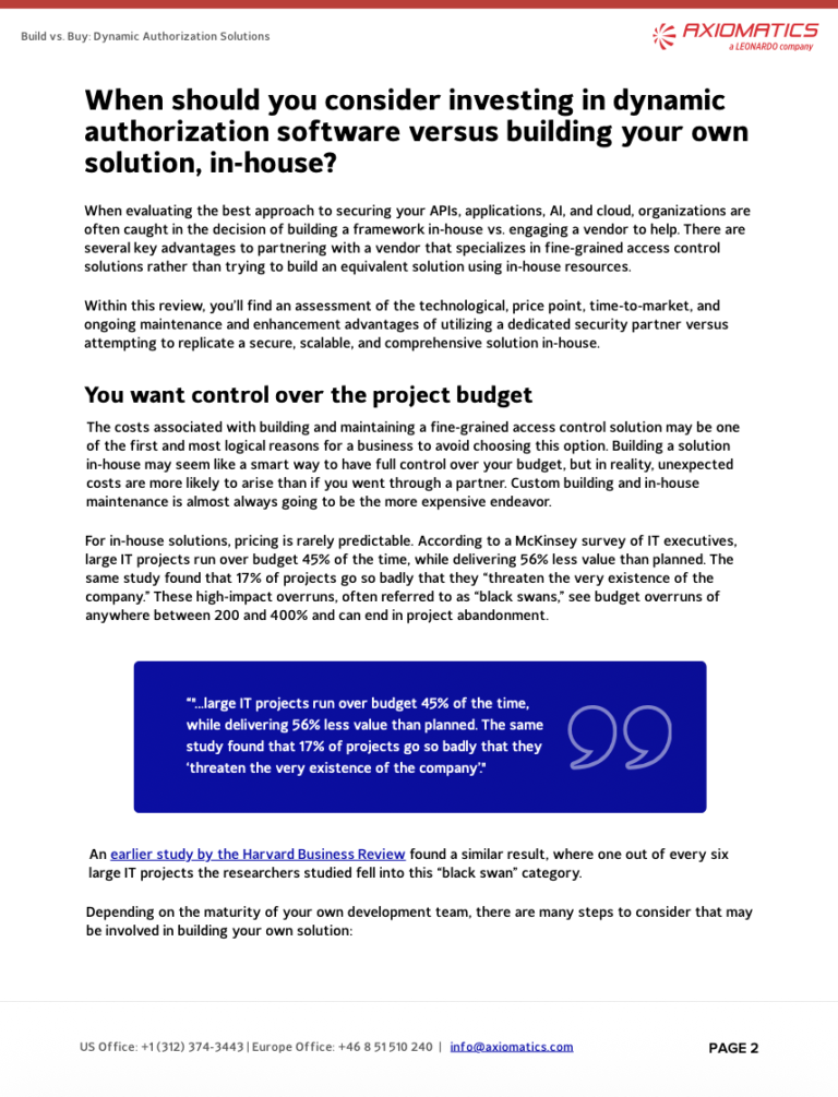 A sneak peek of the difference between building or buying an authorization product