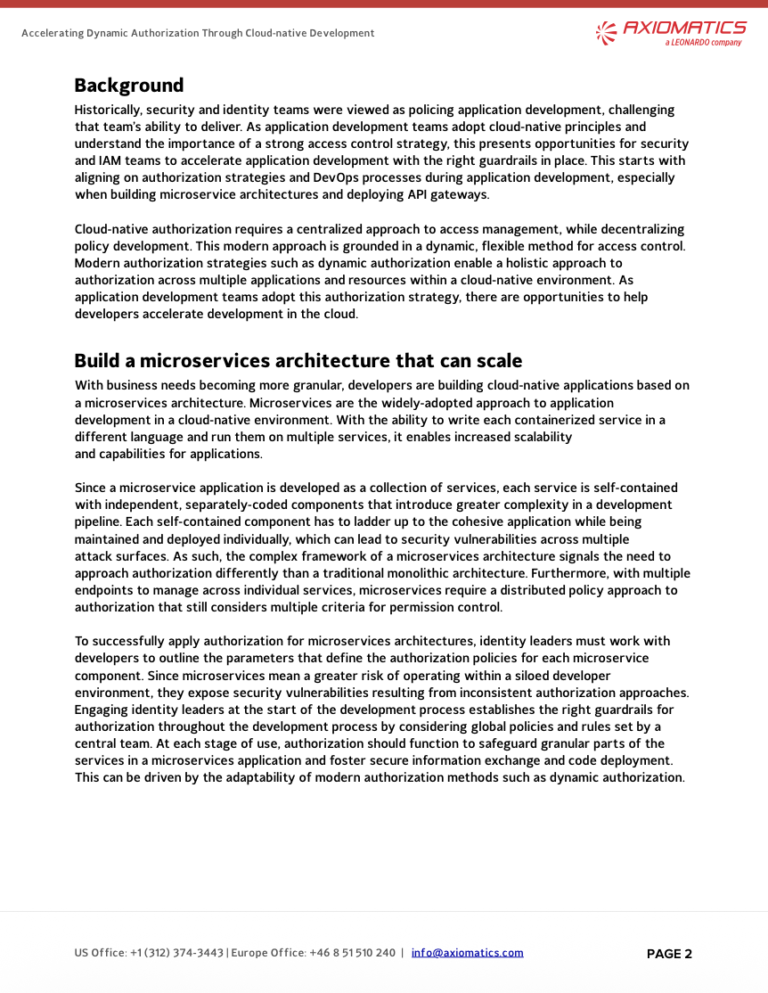 A look at cloud-native development and dynamic authorization