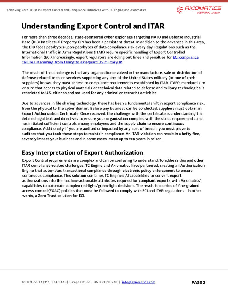 A sneak peek at how Axiomatics helps organizations achieve Zero Trust with export controls