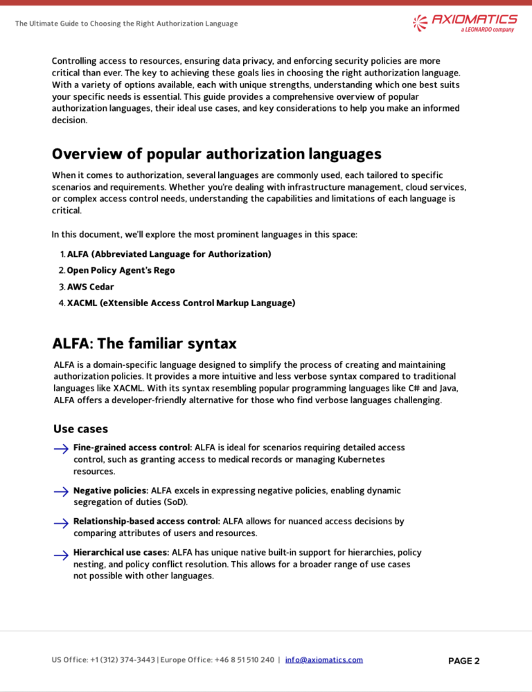 A sneak peek into the different authorization languages and how to choose the right one