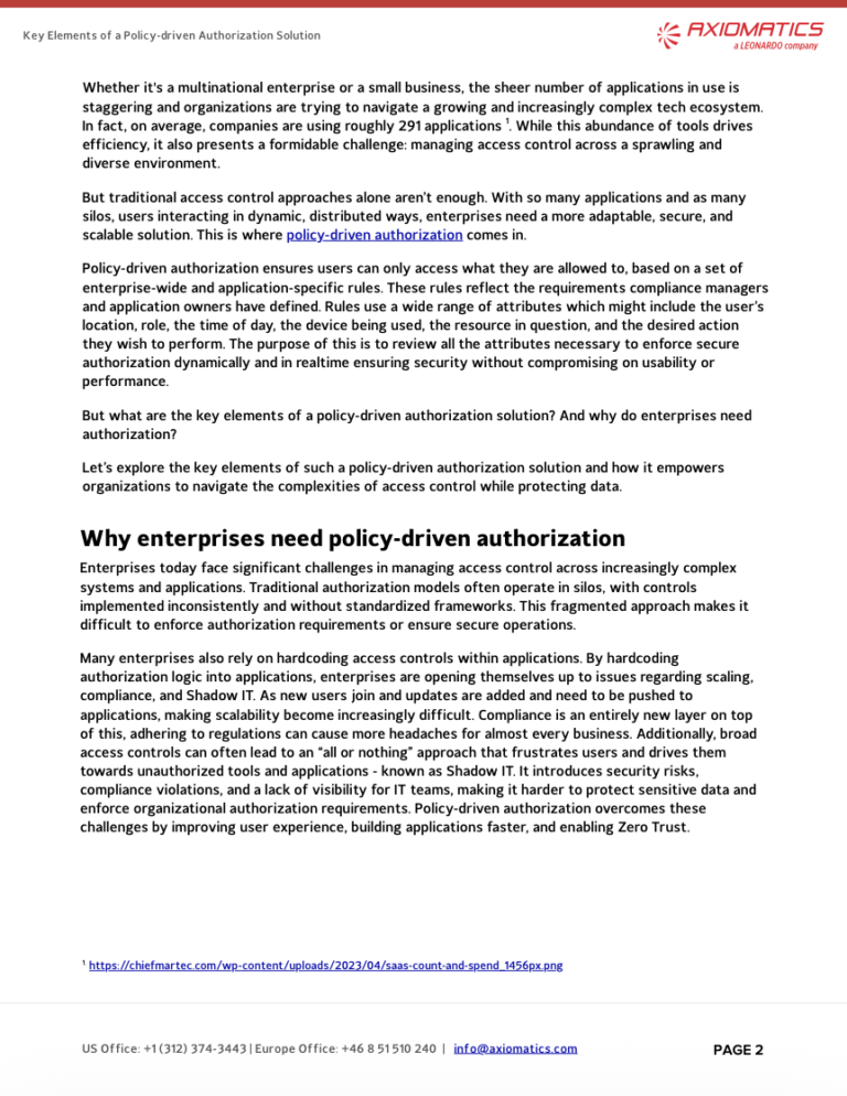 A sneak peek at the key elements of a policy-driven authorization solution