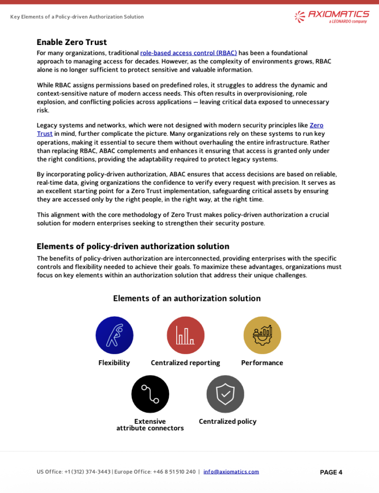 A sneak peek at the key elements of a policy-driven authorization solution