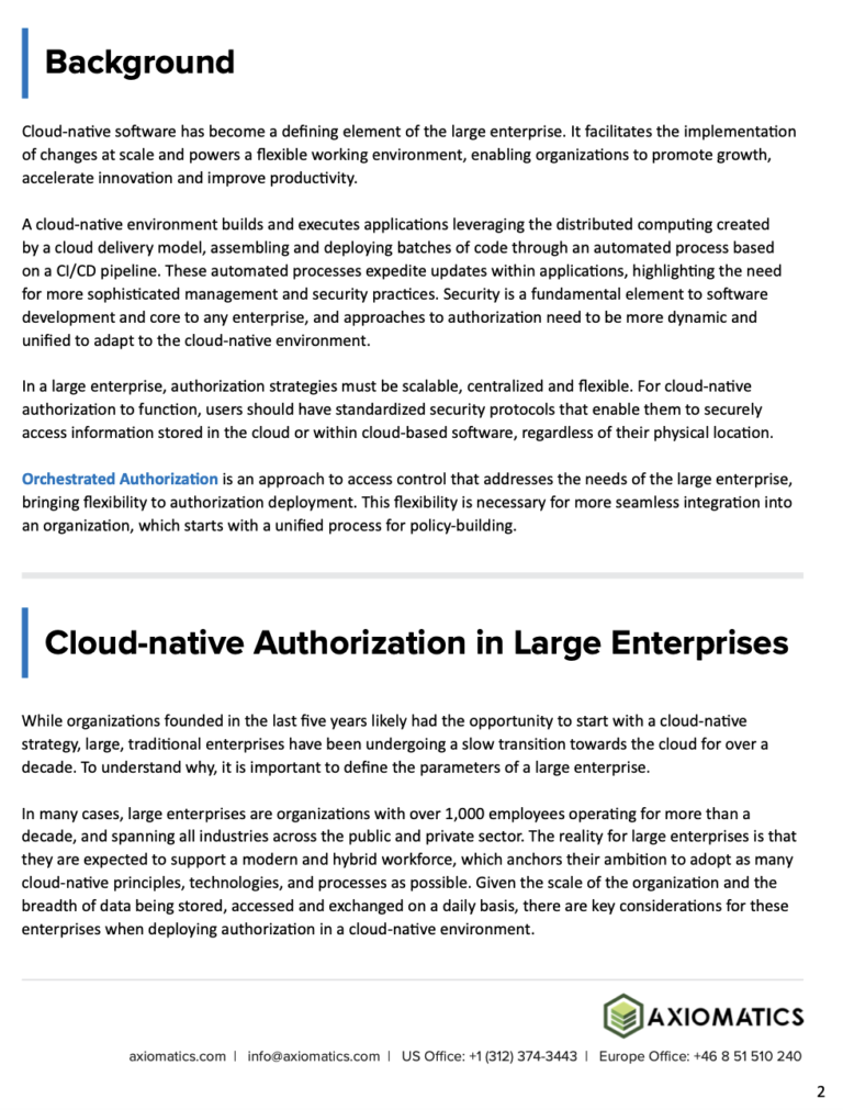 A look at the resource that explains the role of authorization in a cloud-native environment